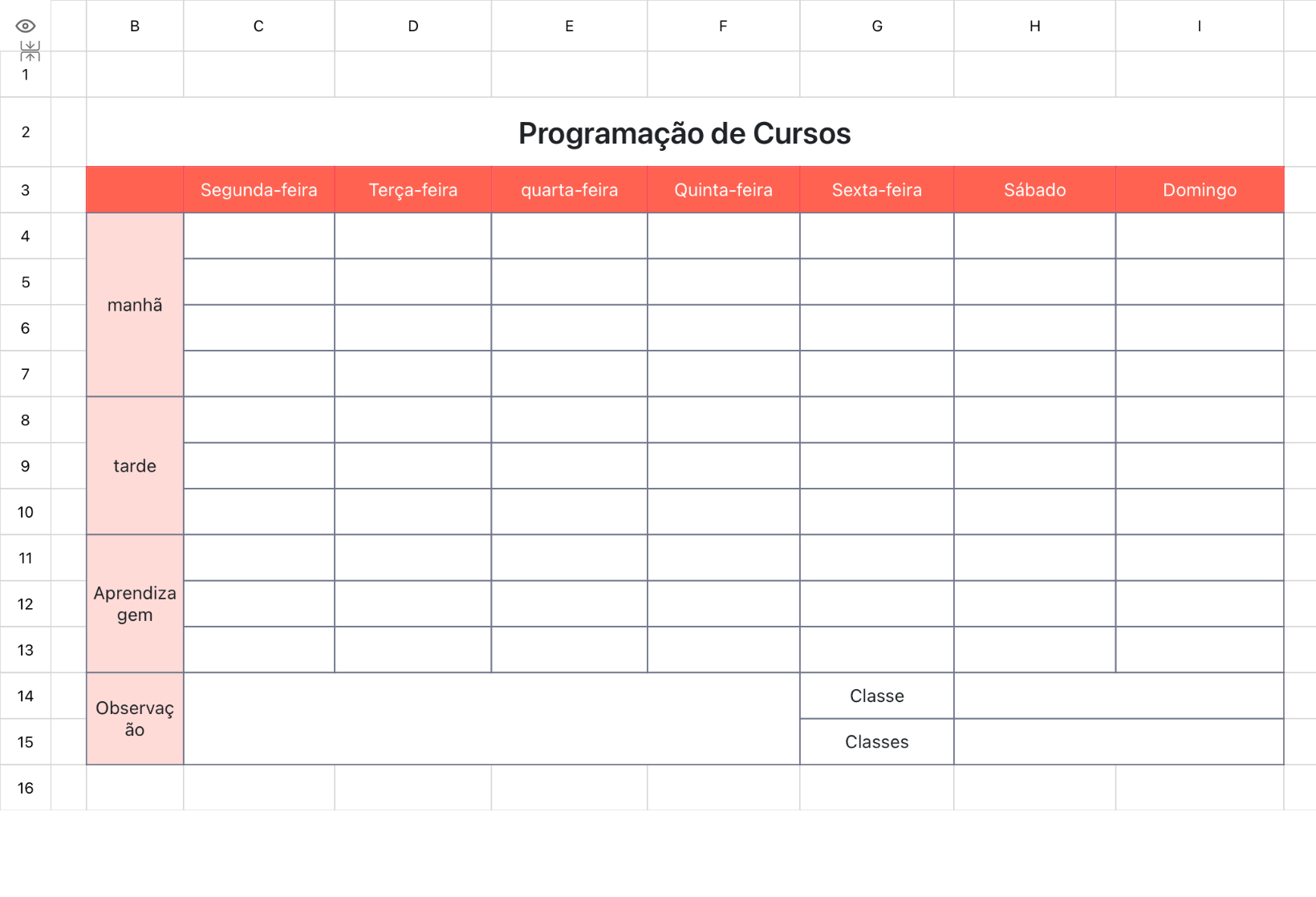 Programação de Cursos 1